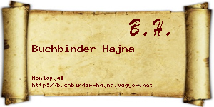 Buchbinder Hajna névjegykártya